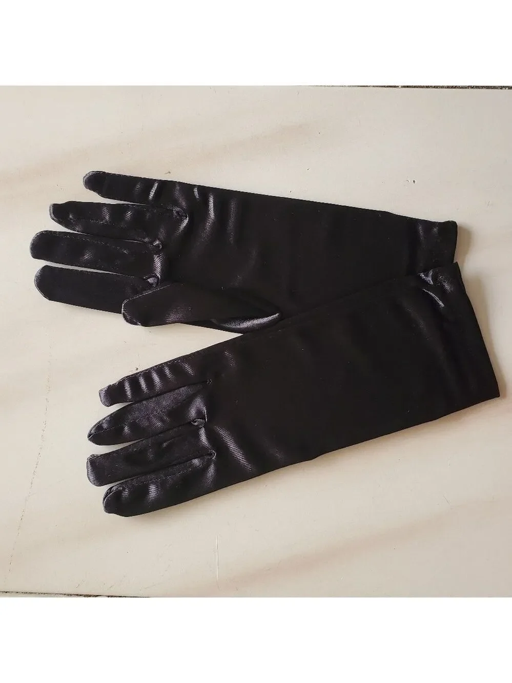 NWT Black Satin Gloves Bridal Dressy Fashion